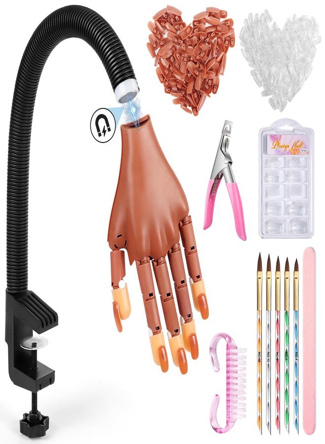 Wilfniee Magnetic Practice Hand for Acrylic Nails: Flexible Fake Nail Training Hand Practice - Manicure Hand Practice Kit for Beginners - Image 1
